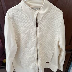 L.L.Bean Quilted Front Zip Jacket in Cream 3x